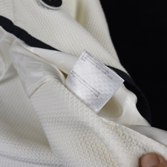 FÉRAUD White Jacket Black Trim Sz 10 (French 40) - Picture 4 of 5